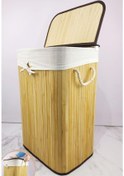 Resim Digithome Dikdörtgen Bambu Çamaşır Sepeti Naturel Cl-6002-01 
