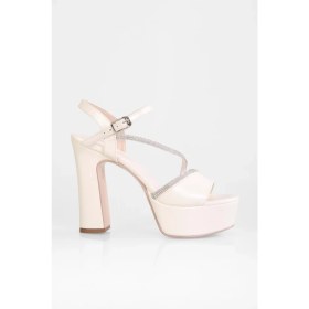 Resim Shoeberry Kadın Hanna Sedef Cilt Taşlı Platform Topuklu Ayakkabı 