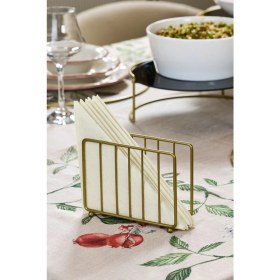 Resim Edora Home Gold Masa Üstü Metal Paslanmaz Kafesli Peçetelik - Lüks Sunum, Dekoratif 