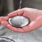 Resim 1 adet Paslanmaz Çelik Oval Sabun - Eller için Sihirli Temizleme Çubuğu, Kötü Kokuları Ortadan Kaldırır ve Sarımsak veya Balık Kokusunu Nötralize Eder - Ev Banyo Aksesuarları İçin Gerekli 