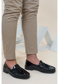 Resim Erenim Siyah Rugan Corcik Klasik Erkek Ayakkabı 36-44 