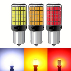 Resim 1 çift/2 adet Süper Parlak LED 1156 1157 BA15S BAY15D P21W P21/5W LED Ampuller 12V Beyaz Sarı Kırmızı Yedek Geri Vites Fren Sinyal Işığı için 