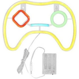 Resim Novahub 11x7,5 İn Led Neon Oyun Kumandası, Güvenli Pvc, Usb/aa Pil Çalışır, Çok Renkli Dekorasyon Çok Renkli 