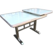 Resim Masa Ayak Japon Model Metal Nikelaj 80*130 Dikdörtgen Kelebek Yan Açılır Temper Cam El Yapım 
