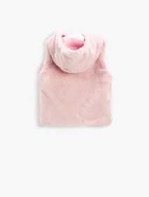 Resim Kız Bebek Basic Suni Kürk Yelek Kapüşonlu 