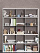 Resim Kzy Mobilya Geniş 15 Raflı Kitaplık 169cm*143cm Beyaz 