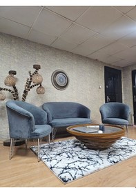 Resim Zafir Teddy Takım Krom Kaplama Telli Ayak Çay Seti Koltuk - Berjer , Balkon, Salon, Ofis Füme 