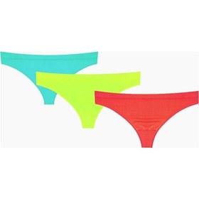 Resim Nbb Kadın Neon Turkuaz Yeşil Narçiçeği Dikişsiz 3lü String Neon Turkuaz - Yeşil - Narçiçeği 