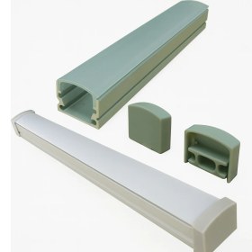 Resim LED Kanal Profil sıva üstü 11x18mm Eloksallı Alüminyum 1 Metre 8117 Şeffaf Opak Pleksi Yan Kapak Metal Tutucu 