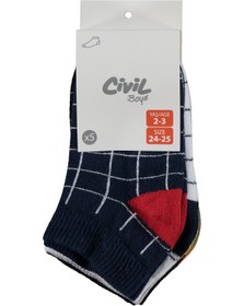 Resim Civil Boys Kareli 5'li 2-12 Yaş Erkek Çocuk Patik Çorap - Standart / 10-11 Yaş 