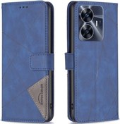 Resim Cbtx Realme Uyumlu C55 Manyetik Toka Rhombus Doku Deri Telefon Kılıfı İçin 