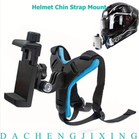 Resim Motosiklet Kaskı Çene Kayışı | Off-Road Bisiklet Aksesuarları Çene Braketi, Dayanıklı ABS Malzeme Kask Sabitleme Braketi, Hero 13/12, Insta360 X5/X4/X3, DJI Action 3/4/5 Pro AKASO Action Kamera, Açık Hava Bisiklet Sporları Ayarlanabilir Naylon Kayış Entegre Kask Kayışı | for Gopro Kask Sabitleme Braketi için Uygun | Motosiklet Kaskı Aksesuarları 