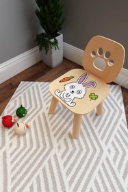 Resim Kaju Kids Çocuk Sandalyesi - Lisanslı Ürün - Doğal Ahşap - 3/4 Yaş 