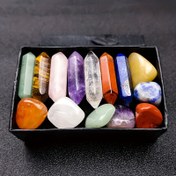 Resim Yedi Çakra için Doğal Taşlar Özellikli, Yatak Odası Dekoru için Altıgen Pembe Kuvars Mücevherleri, Ametist Dahil, Özel Tasarlanmış Hediyelik Kutu İçinde İki Uçlu Kuvars Kristalleri Seti. 