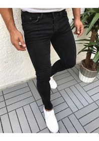Resim Skinny Fit Erkek Kot Jeans Pantolon Likralı Bilek Kalıp 