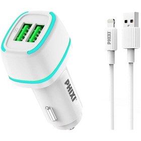 Resim Phixi Force QCC571L Çift Çıkışlı Fast Lightning USB Kablolu Araç 