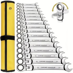 Resim Aktivite Başlıklı Ratchet Anahtar Seti, Krom Vanadyum Çelik Ratchet Hızlı 180° Başlık, Çok Fonksiyonlu Anahtar Endüstriyel İş Güçünü Kazanmak Metrik Otomotiv Onarım Ekipmanı Manuel Araç Seti. Hafif Kaymaz Anahtar 