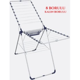 Resim UltraNova Kalaylı Demir Çamaşır Kurutmalığı, Siyah, Sepetli, Dayanıklı, Pratik Tasarım 