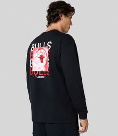 Resim Nike Chicago Bulls Courtside Long-Sleeve Max90 Sweatshirt - Siyah / 