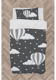 Resim Mekta Home Bebek Ve Çocuk Odası Bulutlu Yıldız Ve Uçan Balon Desenli Nevresim Takımı 