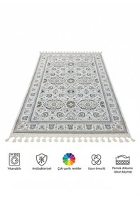 Resim Modern Desenli Mavi Salon Kilimi-160 230 Cm- Açık Mavi 