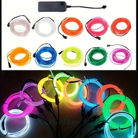 Resim 1 adet, EL Aydınlık tel kablo LED Neon ışık Noel Partisi DIY Şenlikli Parti Dekoratif Işık Aydınlık kostüm atmosfer Sahne Işık Kemer - 5m 