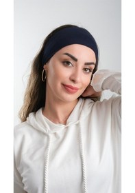 Resim Hürrem Bone Lacivert Pratik Hazır Geçmeli Tesettür Bone Viskon Kumaş Sade 300 Lacivert 