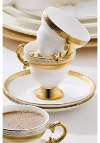 Resim Aryıldız Majesty 6 Kişilik Kahve Fincan Takımı Gold 