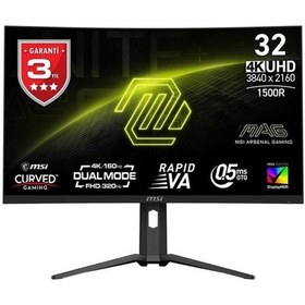 Resim Msı 31.5" Va Mag 321cupdf 0.5ms 160hz Hdmı-dp Kavıslı Gamıng Monitör 3840x2160 