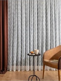 Resim Baklava Desen Orta Pileli Petek Üstü 1X2,5 Tül Perde Salon Balkon Mutfak Tülü, 150 x 180 