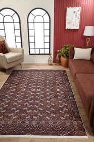 Resim Fgura Bej Modern Pamuk Makine Halısı 100x500 