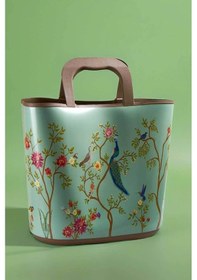 Resim Qutu Hand Bag Tavus Kuşu Desenli Yeşil Plaj Ve El Çantası 3955034 