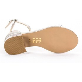 Resim Kiko Kids 790 Vakko Taşlı Kız Çocuk 3 Cm Şeffaf Topuklu Sandalet Ayakkabı Altın 