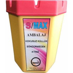 Resim Taraftar Dumansız Kokusuz Küllük Altıgen Sarı kırmızı 