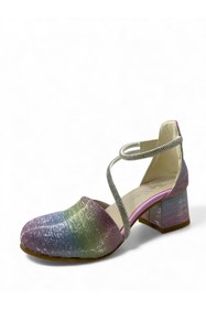 Resim Tuğba Ortopedi 773 Kız Çocuk Renkli Simli Topuklu Abiye Ayakkabı 