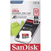 Resim Sandisk Ultra SDSQUAR-032G-GN6MN 32 GB MicroSDHC Class 10 UHS-I Hafıza Kartı 
