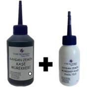 Resim Turk Mürekkep Kaygan Zemin Kaşe Mürekkebi Beyaz 100 Ml. Inceltici Ile Birlikte 