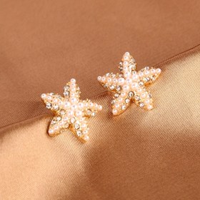 Resim 1 Çift Vintage Tarzı Yıldız Balığı Küpeler İnci Vurgular ile, Çinko Alaşım Moda Takı, Kadınlar için Günlük ve Parti Giyim, Tüm Mevsim Aksesuar 