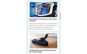 Resim Turbo Başlıklı Yüksek Performanslı Torbasız Elektrikli Süpürge, Kompakt Tasarım, Hepa Filtreli, Onerous Lambader Hediye 