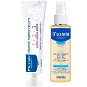 Resim Mustela 1.2.3 Vitamin Barrier Pişik Kremi 100 ML + Bebek Yağı 100 ML 