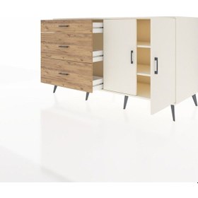 Resim Kronos Konsol 2 Raflı 3 Çekmeceli 2 Kapaklı 176x59x99 Aytaşı-aytaşı/çam Aytası/atlas Çam - Aytası 