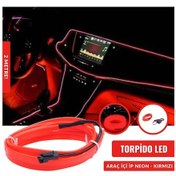 Resim Çarşıhan Torpido Led Ip Neon Işıklı Dekoratif Kırmızı 2 Metre 