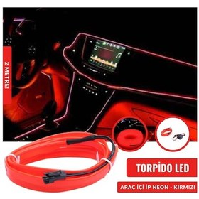 Resim Çarşıhan Torpido Led Ip Neon Işıklı Dekoratif Kırmızı 2 Metre 
