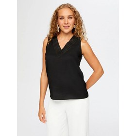 Resim Faik Sönmez Yakası Delik İşi Nakış Detaylı Şık Kadın Atlet W26ATL015 (UW26ATL015) 