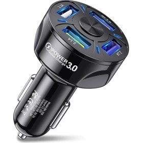 Resim Ally Uslion QC3.0 4- Port Çıkışlı Çoklu USB Araç Şarjı Şarj Aleti 