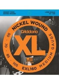 Resim D'addario Exl160 Xl Nickel Wound Bas Gitar Tel Seti - 50-105 Medi 