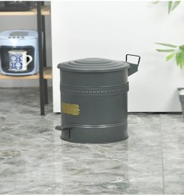 Resim Pedallı Metal Galvaniz Mutfak Banyo Kapaklı Çöp Kovası 16 Lt Ant Antrasit 