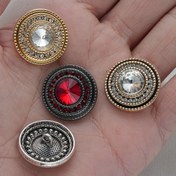 Resim 6 adet Yuvarlak Taşlı Kristal Cam Metal Düğmeler, Kürk Montlar ve Kış Ceketleri için Dekoratif El Dikişi Düğmeler, Kadın Moda El Sanatları, Takı Yapımı - Çeşitli Renkler, Kıyafet Düğmeleri 