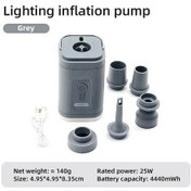 Resim Mini Elektrikli Hava Pompası Kablosuz Enflasyon Pompası Taşınabilir Açık Hava Grey 