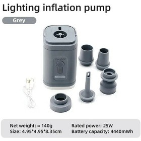 Resim Mini Elektrikli Hava Pompası Kablosuz Enflasyon Pompası Taşınabilir Açık Hava Grey 